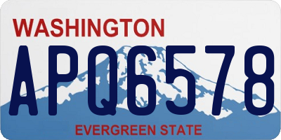 WA license plate APQ6578