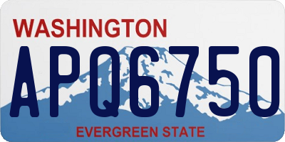 WA license plate APQ6750