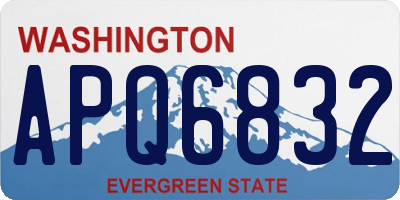 WA license plate APQ6832