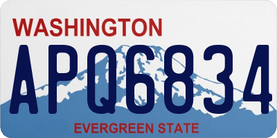 WA license plate APQ6834
