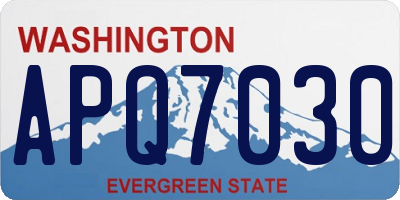 WA license plate APQ7030