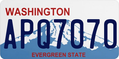 WA license plate APQ7070