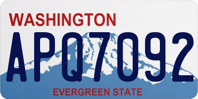 WA license plate APQ7092