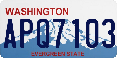 WA license plate APQ7103