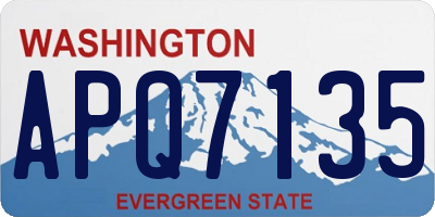 WA license plate APQ7135