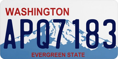 WA license plate APQ7183