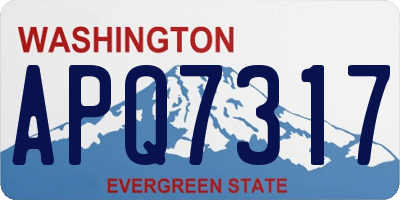 WA license plate APQ7317