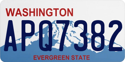 WA license plate APQ7382