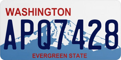 WA license plate APQ7428