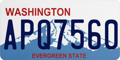 WA license plate APQ7560