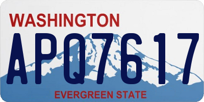 WA license plate APQ7617