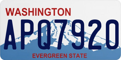 WA license plate APQ7920