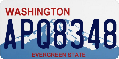 WA license plate APQ8348