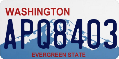 WA license plate APQ8403