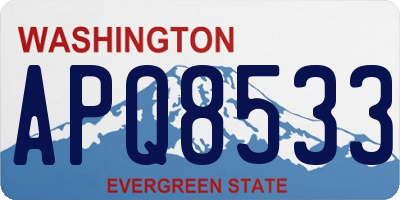 WA license plate APQ8533