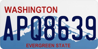 WA license plate APQ8639