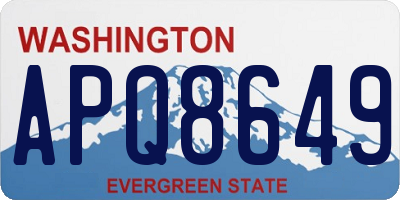 WA license plate APQ8649