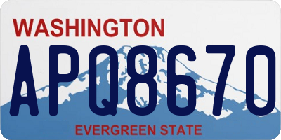 WA license plate APQ8670
