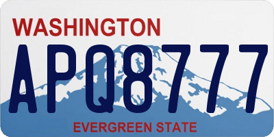 WA license plate APQ8777