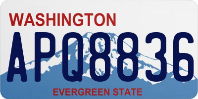 WA license plate APQ8836