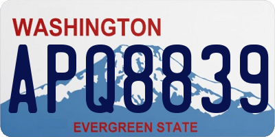 WA license plate APQ8839
