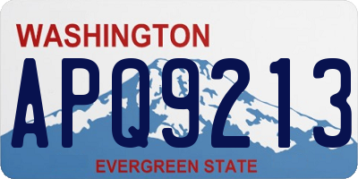 WA license plate APQ9213