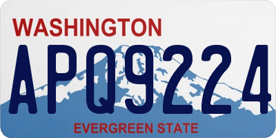 WA license plate APQ9224
