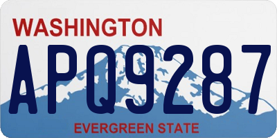 WA license plate APQ9287