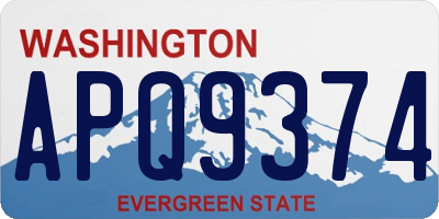 WA license plate APQ9374