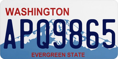 WA license plate APQ9865
