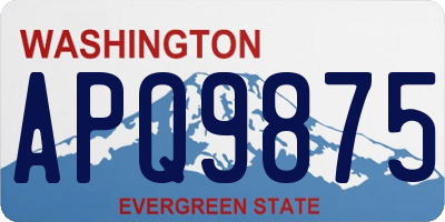 WA license plate APQ9875