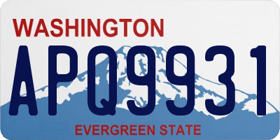 WA license plate APQ9931