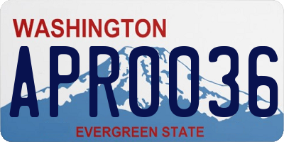 WA license plate APR0036