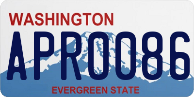 WA license plate APR0086