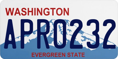 WA license plate APR0232