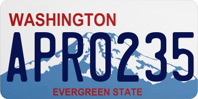 WA license plate APR0235