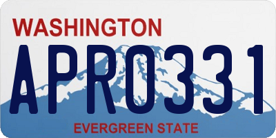 WA license plate APR0331