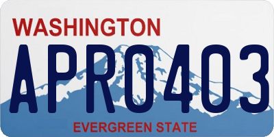 WA license plate APR0403