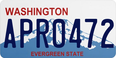 WA license plate APR0472