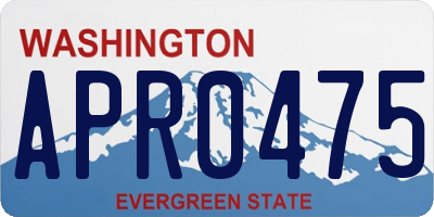 WA license plate APR0475