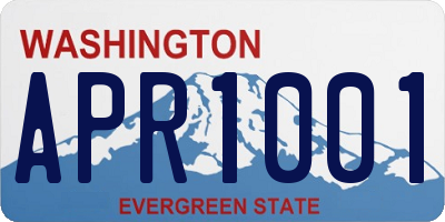 WA license plate APR1001