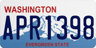 WA license plate APR1398