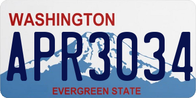 WA license plate APR3034