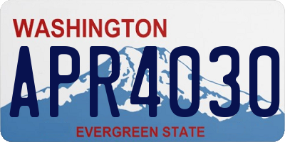 WA license plate APR4030