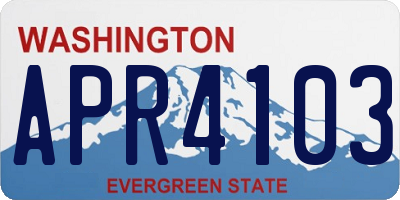 WA license plate APR4103