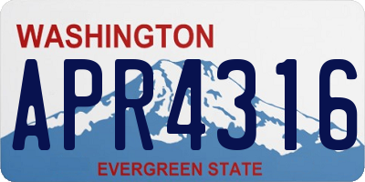 WA license plate APR4316