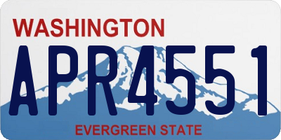 WA license plate APR4551