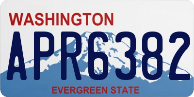 WA license plate APR6382