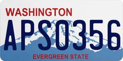 WA license plate APS0356