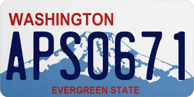 WA license plate APS0671
